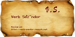 Verb Sándor névjegykártya
